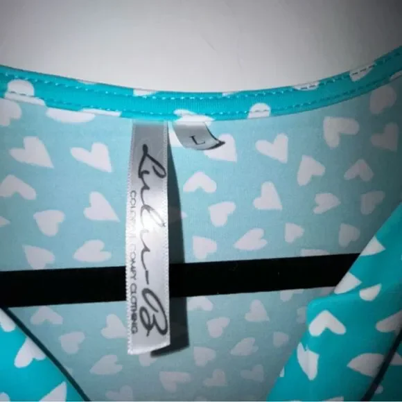 Lulu-B Heart Print Sleeveless Tunic Swing A-Line Dress - Picture 7 of 11